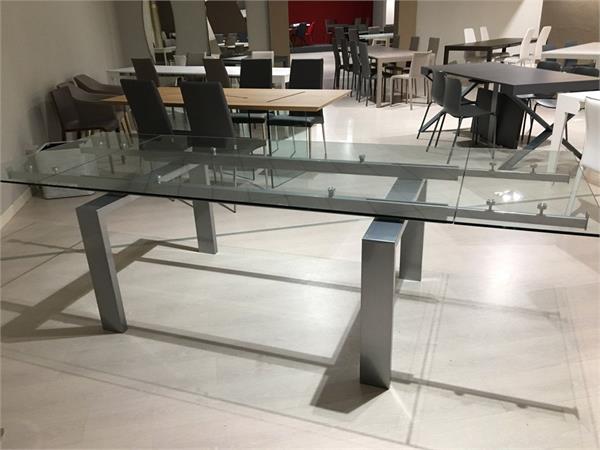 Glass metallo tavolo allugabile