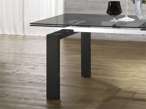 Glass bois table extensible