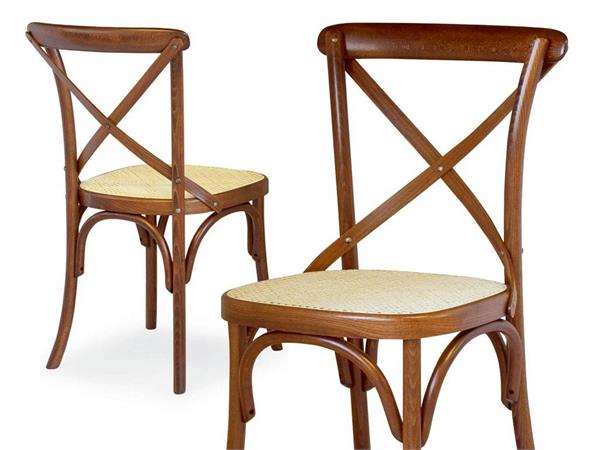 Chaise vintage en bois et paille de Vienne Ciao W