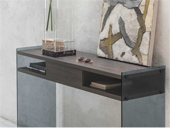 Consolle in vetro e legno MAYA