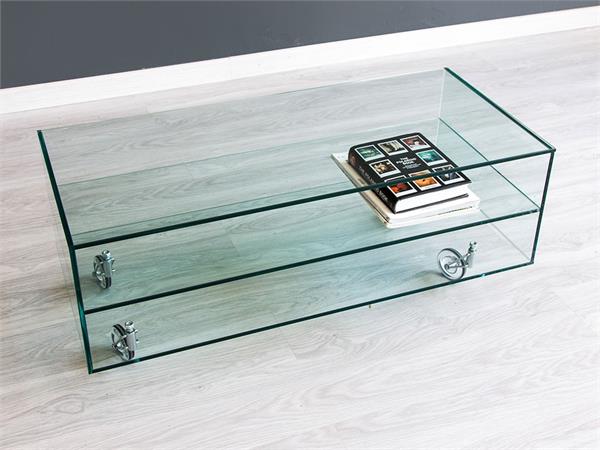 TV-Möbel aus Glas mit Räder Movie