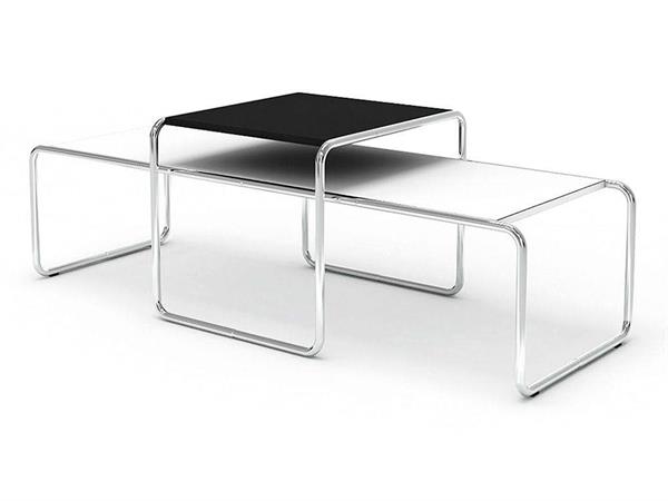 Marcel Breuer metal small table Laccio with laminated top