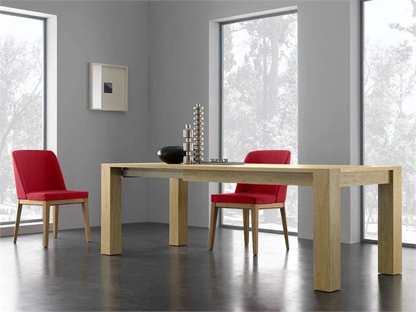 Extendible table in wood PLUTONE