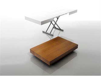 brooklin convertible table in wood with metal base