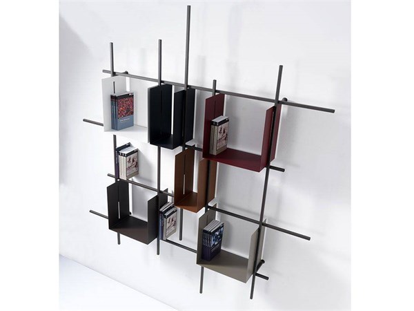 metal bookshelf design Libra 2 metallo