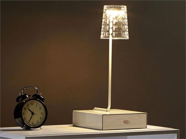 Lampada da tavolo a LED con cassetto INBOX