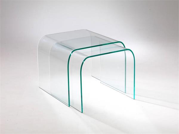 Tischchen aus gebogenem Glas Tunnel Due