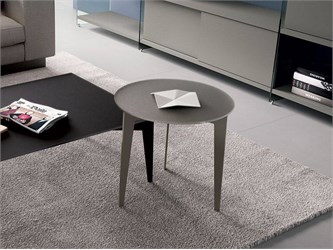 Table basse rond en acier et verre Nordic