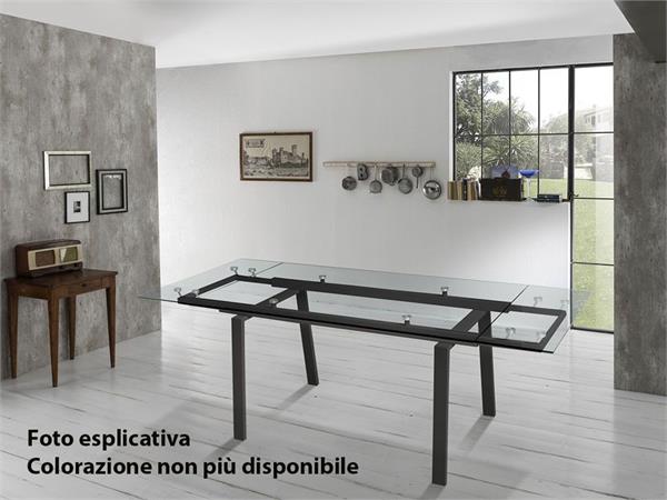 Extendible table in glass and metal Chat