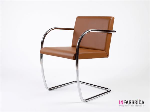 BRNO Sessel aus Leder mit röhrformiger Struktur