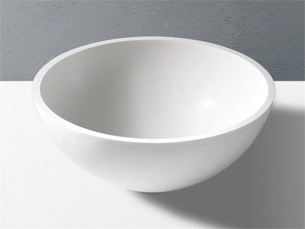 Round countertop washbasin in Betacryl Solid Surface Pantheon