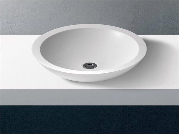 Round countertop washbasin in Betacryl Solid Surface Oculus