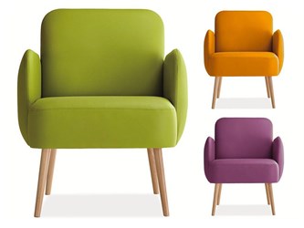 Poltrona colorata in ecopelle Club