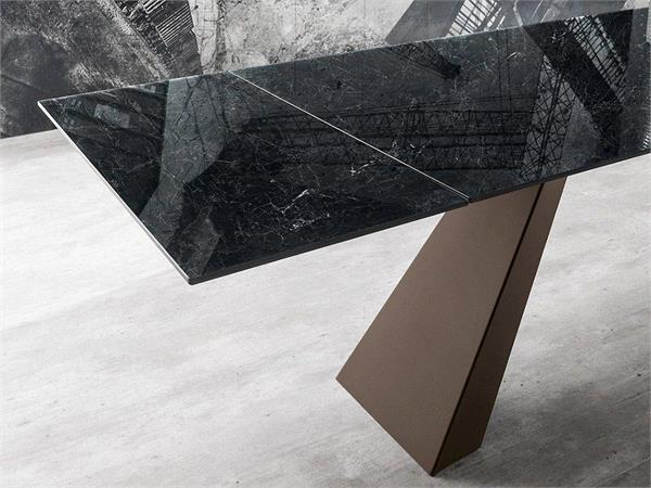 Slide table à rallonges en verre