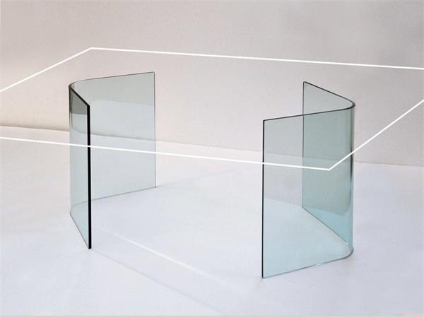 Basi in vetro curvato per tavolo in vetro Libro