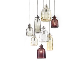 Aufgehängte Lampe aus geblasenem Glas Bossa Nova