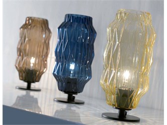 Origami Tischlampe aus geblasenem Glas