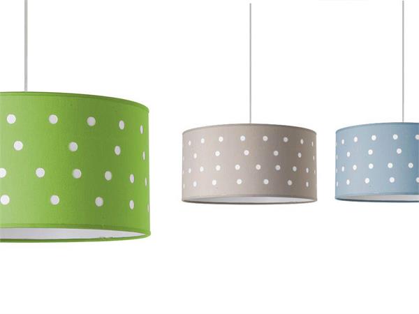 Hanging lamp with colored perforated lampshade Pois