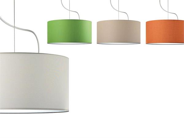 Hanging lamp with colored lampshade Cilindro 