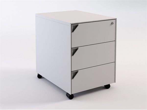 Joint office chest of drawers on wheels with 3 drawers 