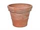 Smooth terracotta pot with double border in Pots