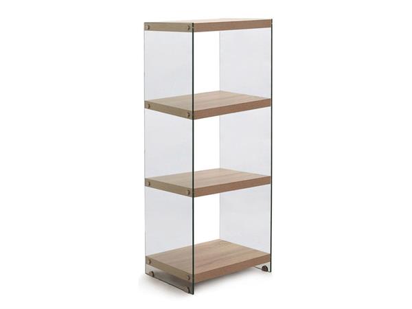 Glass and oak-wood bookcase Nancy 45