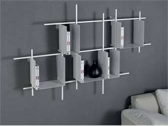 Libreria a muro sospesa Libra 3 metallo