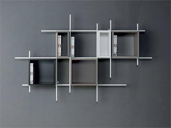 Modern wall bookcase Libra 3 legno