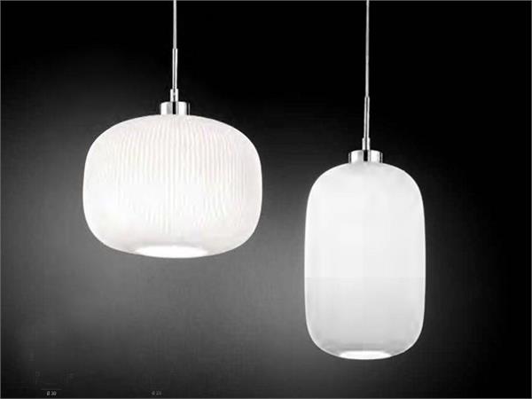 Hanging lamp in glass PLISSE 6243