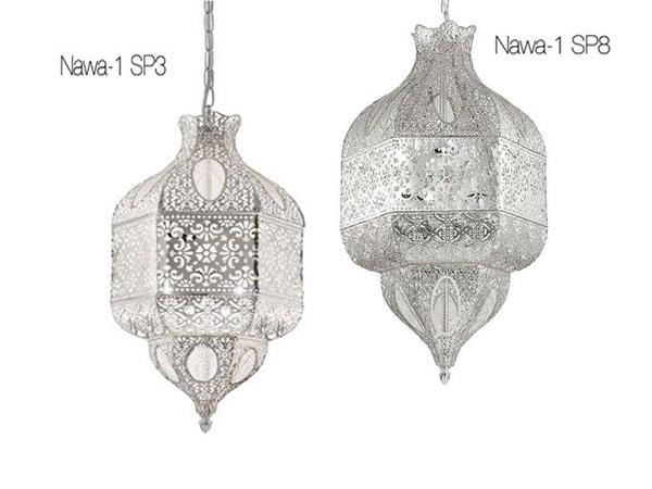 Hanging lamp with metal and silver structure Nawa