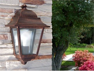 lanterna da esterno a parete in alluminio e vetro athena