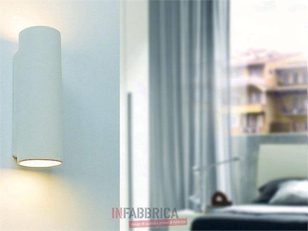 Wall Applique Lamp in Dyable Ceramic Cilindro