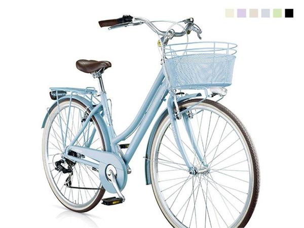Boulevard Woman with basket Urban-Bike style bicycle