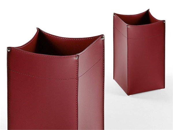 Leather basket Quadro