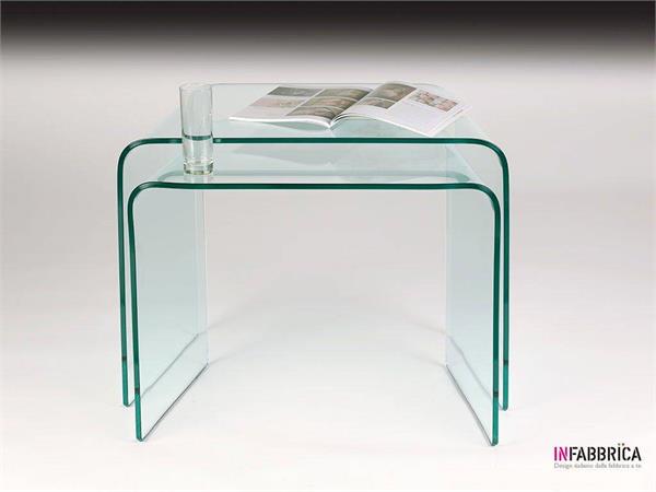 Paar von Glas Couchtische Abbraccio