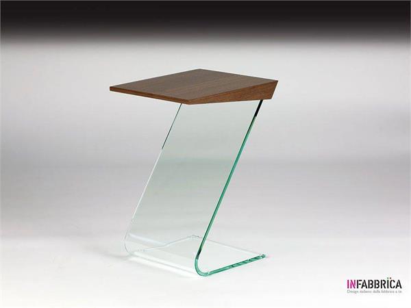 Tavolino in vetro e legno Coppola