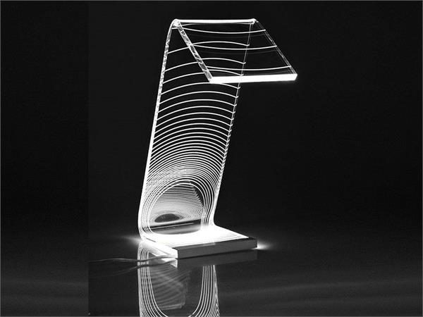 Design Tischlampe aus Acryl-Kristall C-LED Eclisse