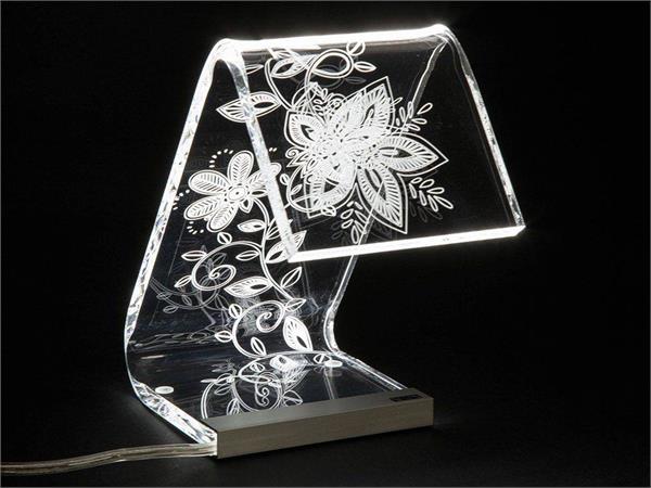 Design Tischlampe aus Acryl Kristall C-LED Flowers