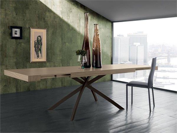 Extendible table in melamine Twist