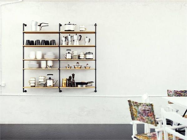 Design wall bookcase Pipe H120 Double