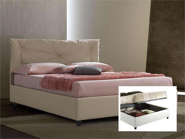 Upholstered double bed with container Vittoria