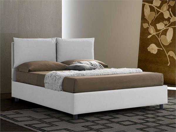 Upholstered bed with fixed base Margherita