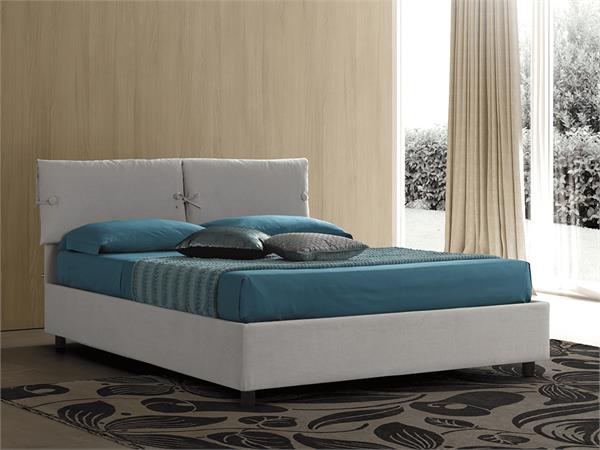 Upholstered bed with fixed base Sissi