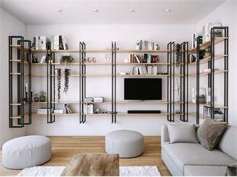 Modular bookcase Shell H196