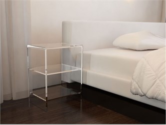 Comodino in plexiglas con ripiani Nora 2