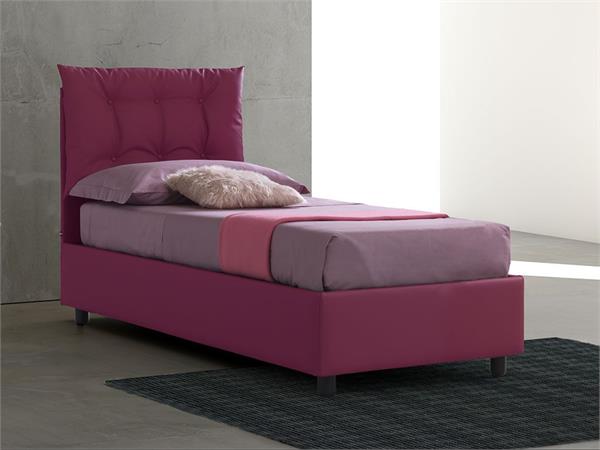 Upholstered single bed with fixed base Lucrezia