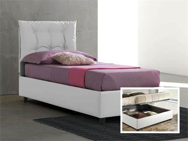 Upholstered 120 bed with container Lucrezia