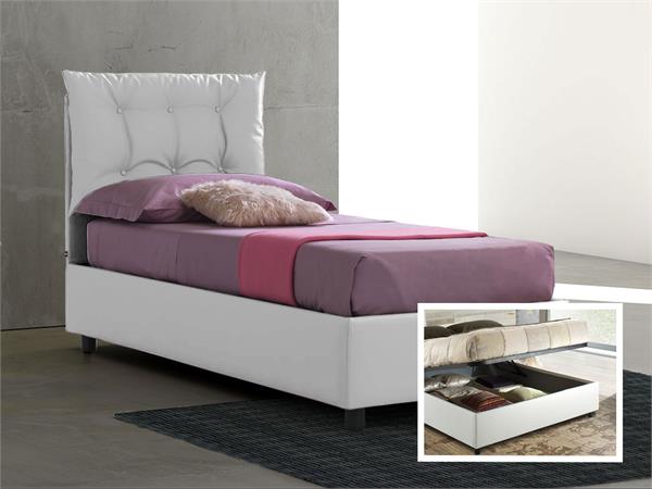 Letto imbottito 120 con contenitore Lucrezia