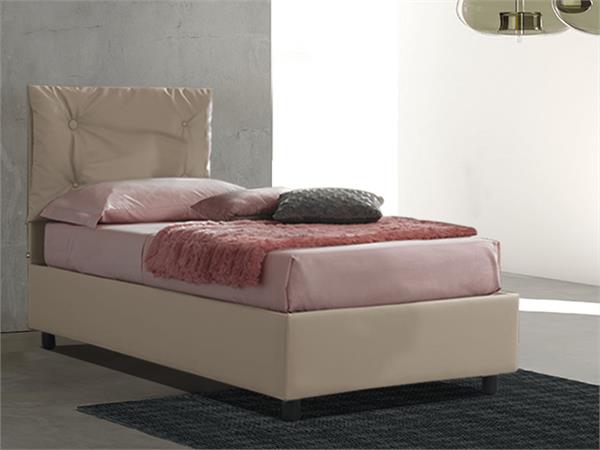 Upholstered single bed with fixed base Vittoria