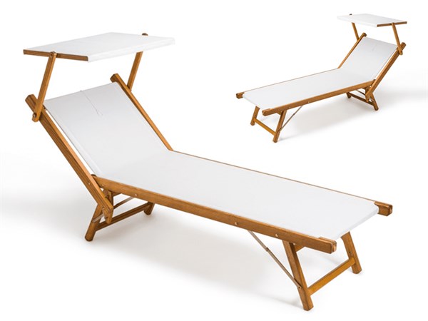 Wooden beach lounger Apollo